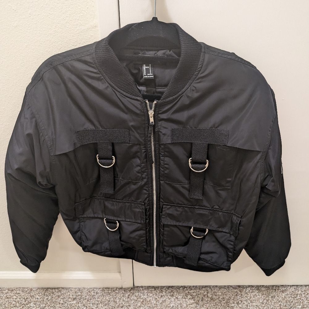 Black bomber jacket